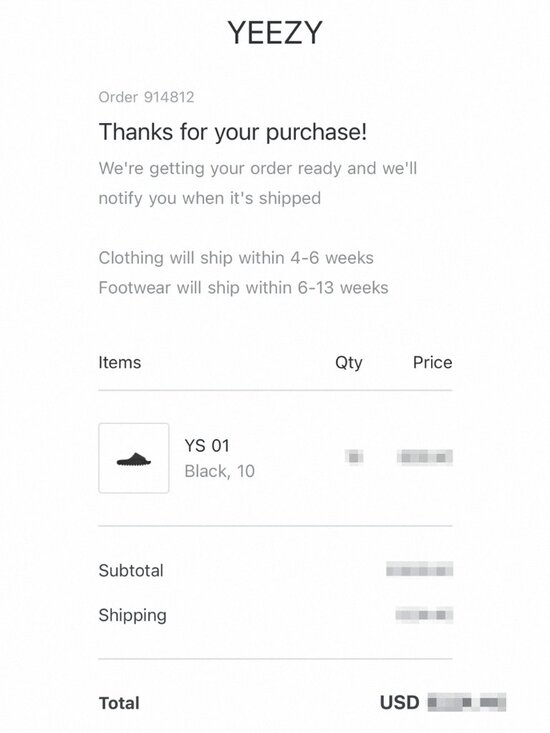 YEEZY SLIDE YZY YS-01 BLACK SIZE 10 (SAME DAY SHIPPING) main image 6